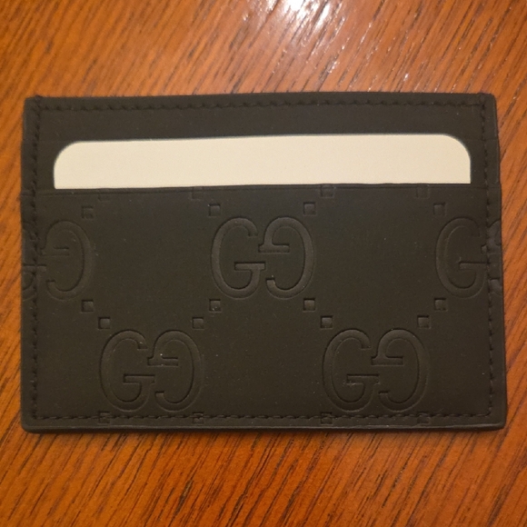 Gucci Other - Gucci Embossed Black Card Holder